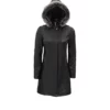 Womens Black Fur Hooded Coat