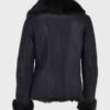 Womens Shearling Fur Black Sheepskin Leather Jacket