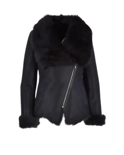 Womens Black Shearling Jacket
