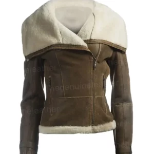Women’s Brown Leather Shearling Jacket