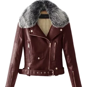 Women’s Faux Fur Quilted Moto Jacket