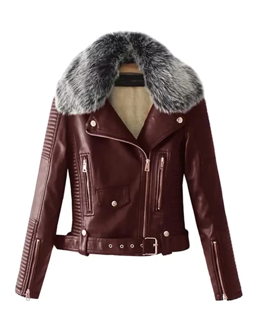 Women’s Faux Fur Quilted Moto Jacket