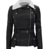 Women’s Fur Black Leather Jacket
