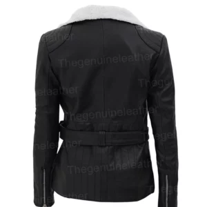Women’s Shearling Black Leather Jacket