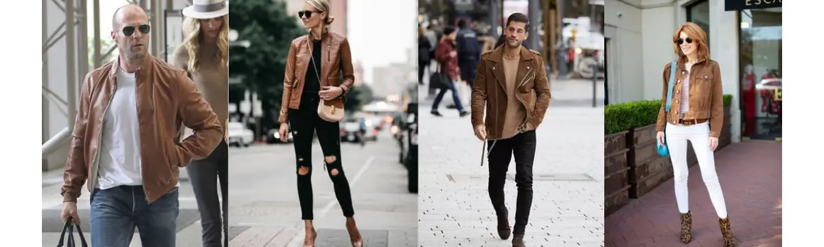 Brown leather Jackets Street Style