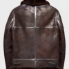 Distressed B3 Men Brown Leather Shearling Jacket