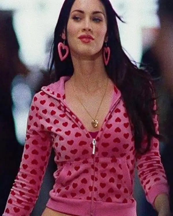 Megan Fox Film Jennifer's Body Jennifer Check Pink Heart Hoodie