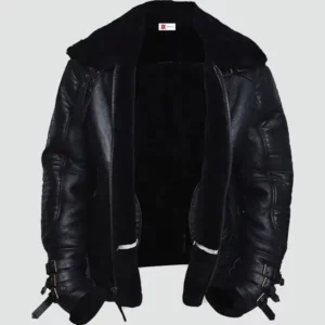 Mens Affliction Black Shearling Jacket