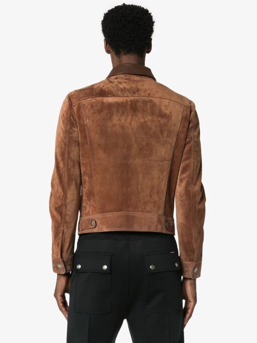 Mens Fashion Suede Brown Leather Jacket