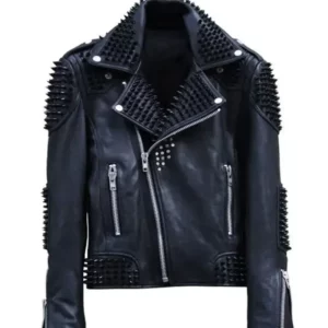 Mens Rock Punk Studded Biker Jacket