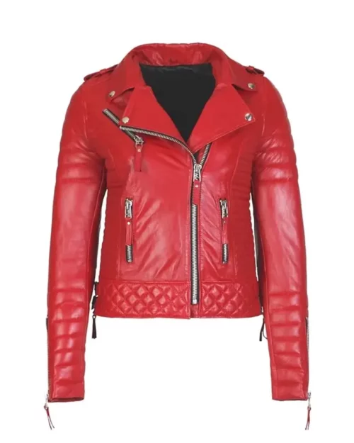 Womens Boda Style Quilted Red Jacket
