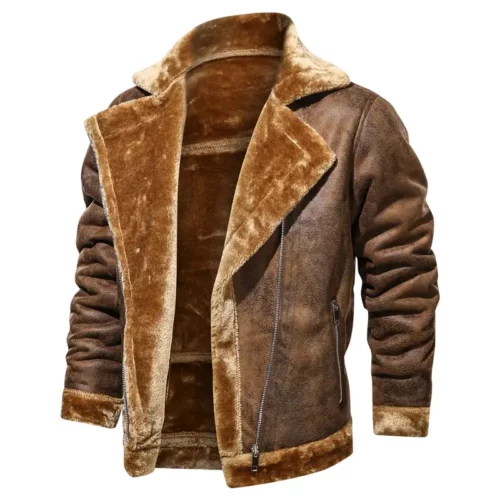 Aviation Bomber Jacket Men Leather Flights Jacket Black Aviator Pilot Jacket