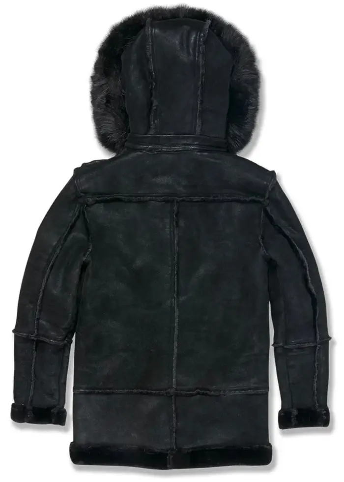 Men’s Aviator Denali Black Fur Hooded Jacket