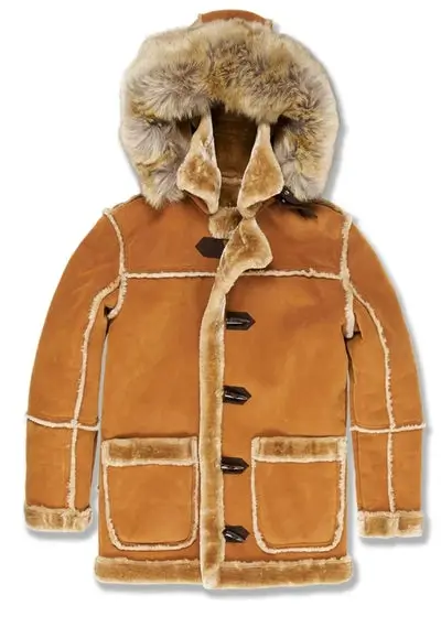 Men’s Aviator Denali Brown Fur Hooded Jacket