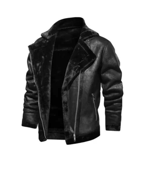 Men's Aviator Pilot Bomber Fur Jacket