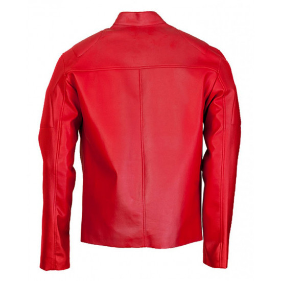 Elegant Style Red leather Jacket