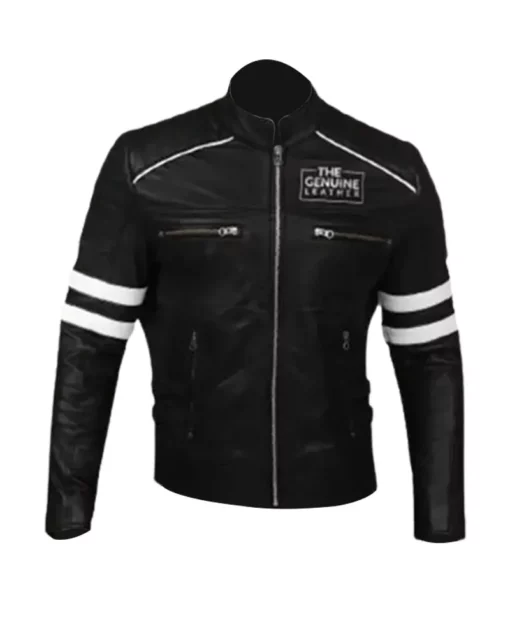 Men's Cafe Racer Genuine Leather Jacket