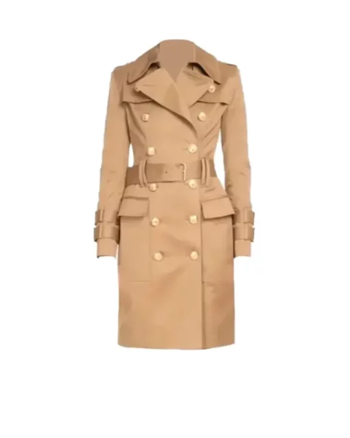 Beige Tan Camel Belted Trench Coat