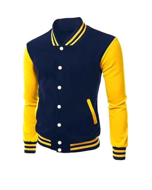 Blue and Yellow Varsity Leather Jacket