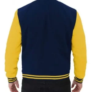 Blue and Yellow Varsity Baseball Leather Jacket