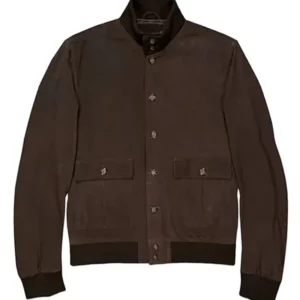 Men Brown Suede Leather Jacket