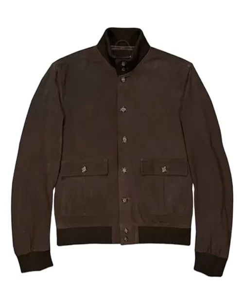 Men Brown Suede Leather Jacket