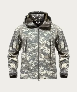 Men’s Multi Camouflage Game Lna Military Tactical Softshell Hooded Jacket
