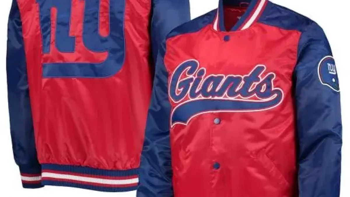 Men's Starter White New York Giants Throwback D-Line Varsity Full