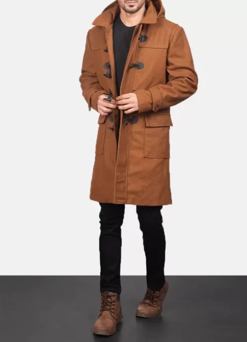 Mens Duffle Hooded Coat