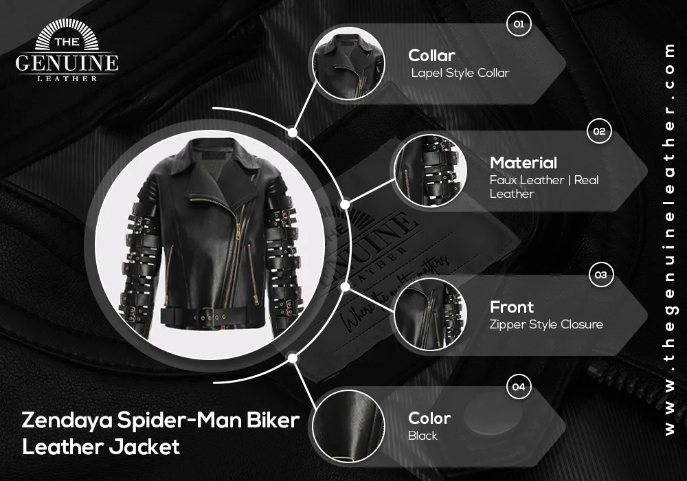 Zendaya Spider-Man Biker Leather Jacket