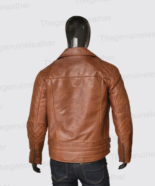Mens Brown Biker Leather Jacket (2)