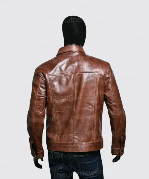 Mens Stylish Brown Leather Jacket (2)
