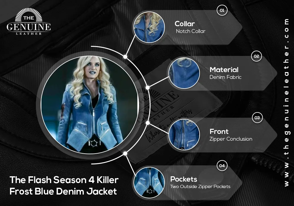 The Flash Season 4 Killer Frost Blue Denim Jacket