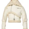White Shearling Leather Jacket