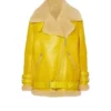 Womens Yellow Shearling Jacket