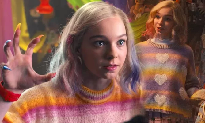 Emma Myers Wednesday Striped Sweater