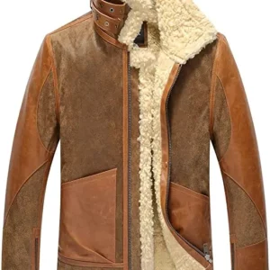 Mens Aviator Bomber Leather Jacket