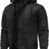 Men's Black Bomber Hooded Jacket