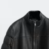Motorcycle Puffer Leather Jacket