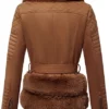 Women Brown Moto Leather Jacket