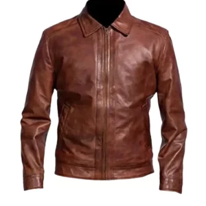 Cafe Racer Retro Brown Leather Jacket