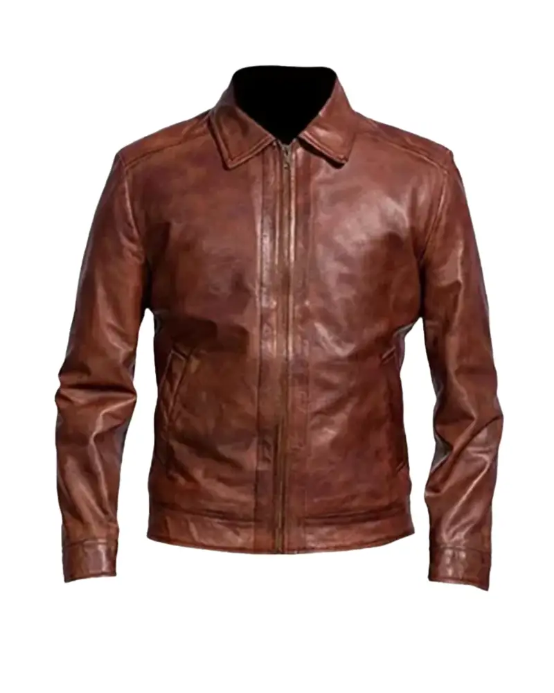 Cafe Racer Retro Brown Leather Jacket