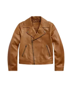 Men Brown Moto Biker Leather Jacket