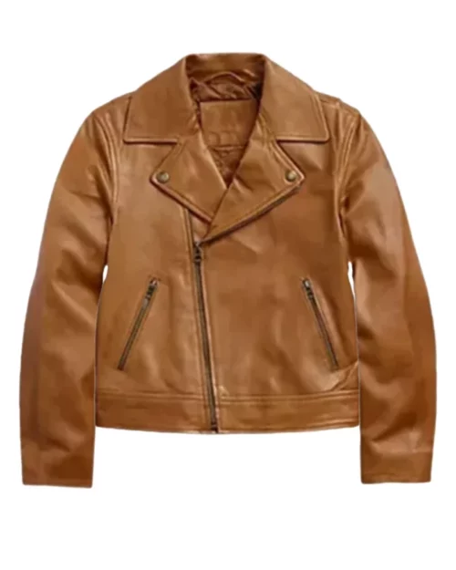 Brown Moto Biker Leather Jacket