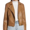 Faux Leather Moto Brown Jacket