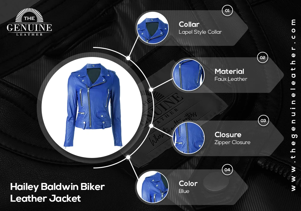 Hailey Baldwin Biker Leather Jacket