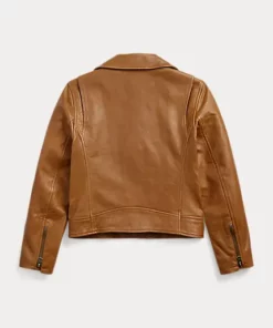 Men Brown Moto Biker Brown Leather Jacket