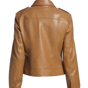 Moto Faux Brown Leather Jacket