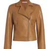 Moto Faux Brown Leather Jacket