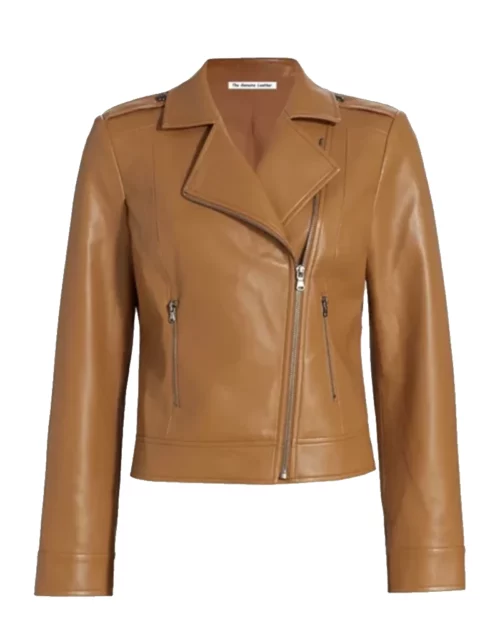 Moto Faux Brown Leather Jacket